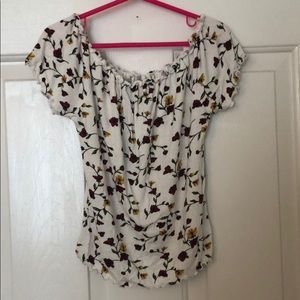 Floral off the shoulder crop top